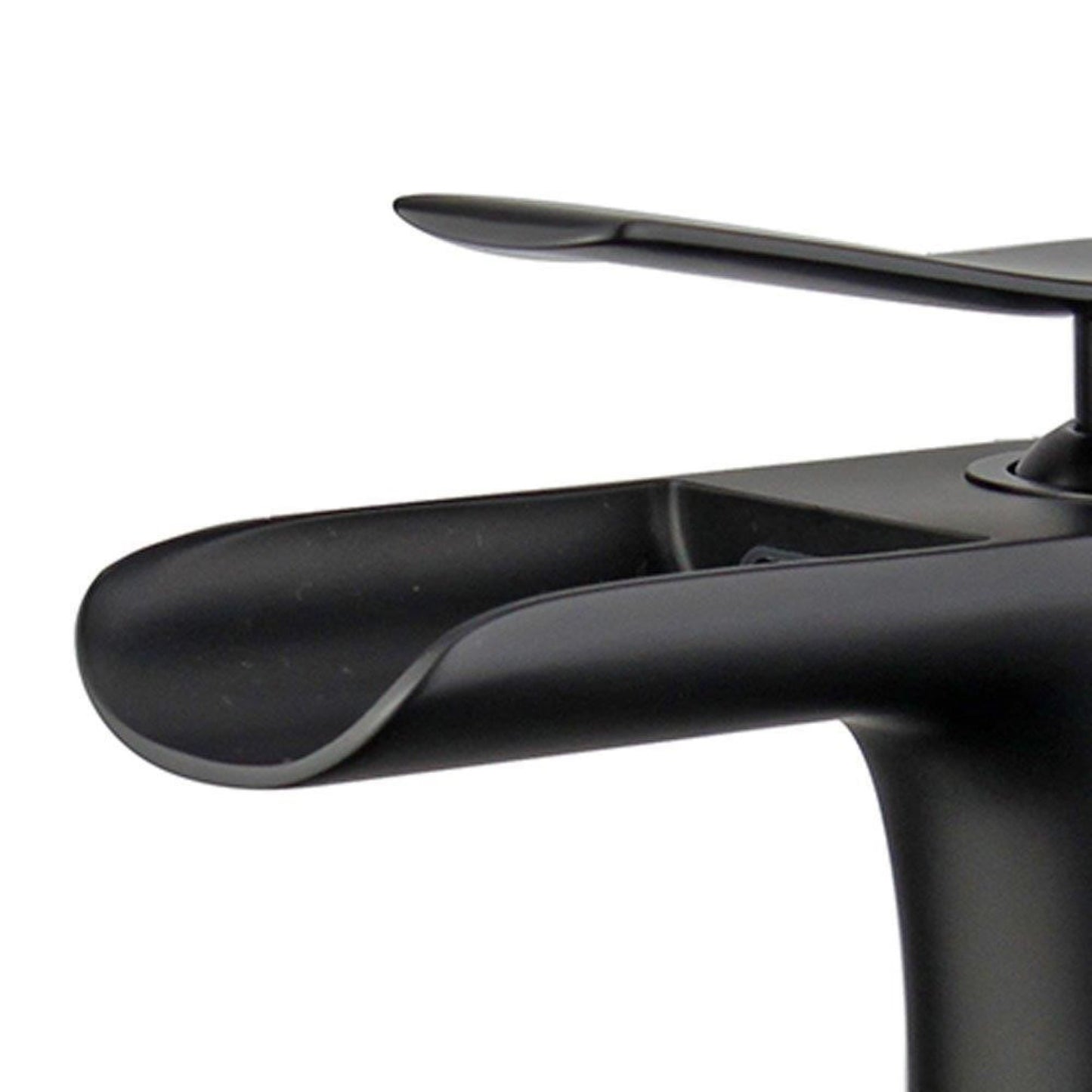 Logrono Single Handle Bathroom Vanity Faucet in Black Finish with Overflow