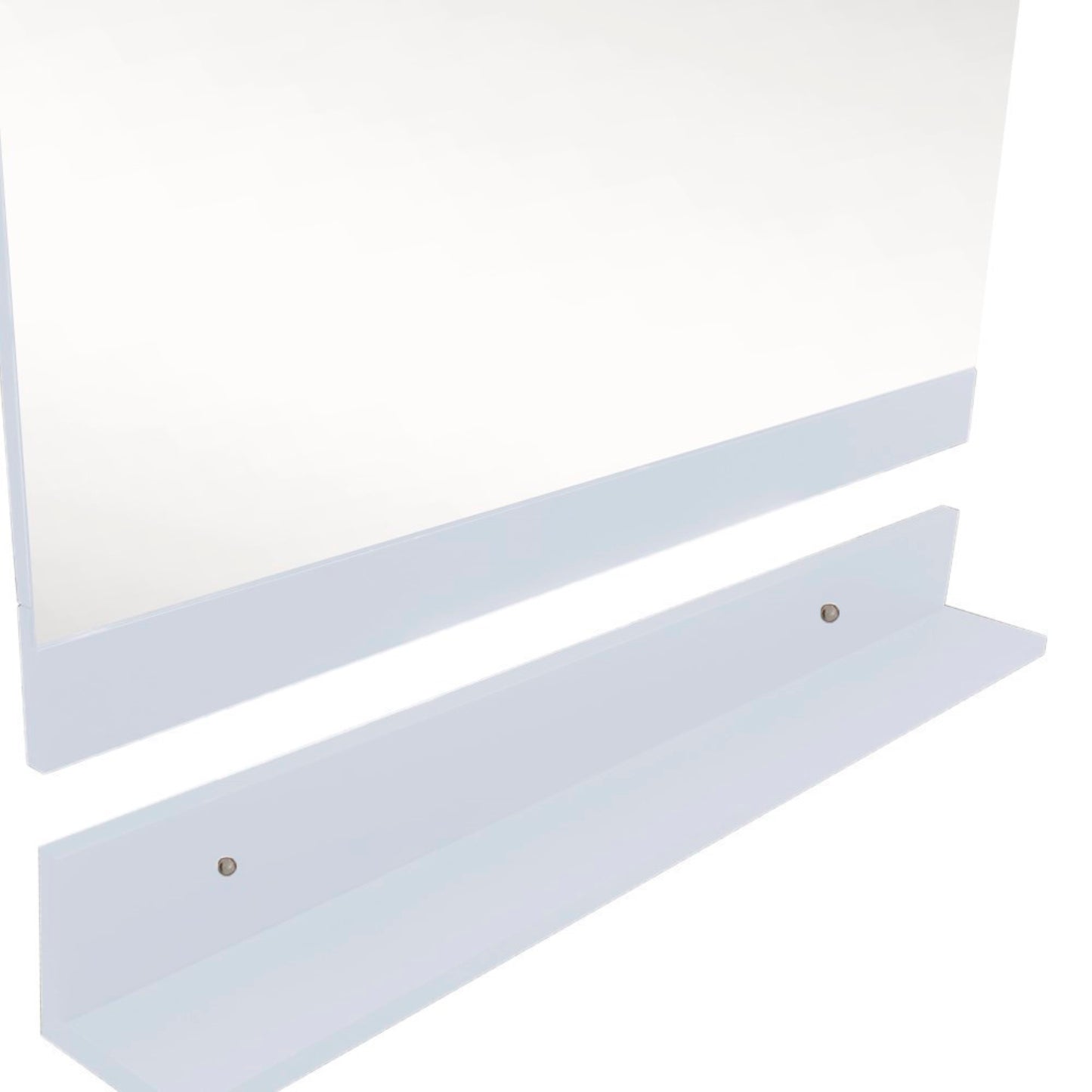 40" Solid Wood Frame Mirror with White Finish