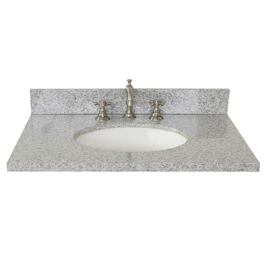 25 in. Gray Granite Counter Top and Single Oval Sink