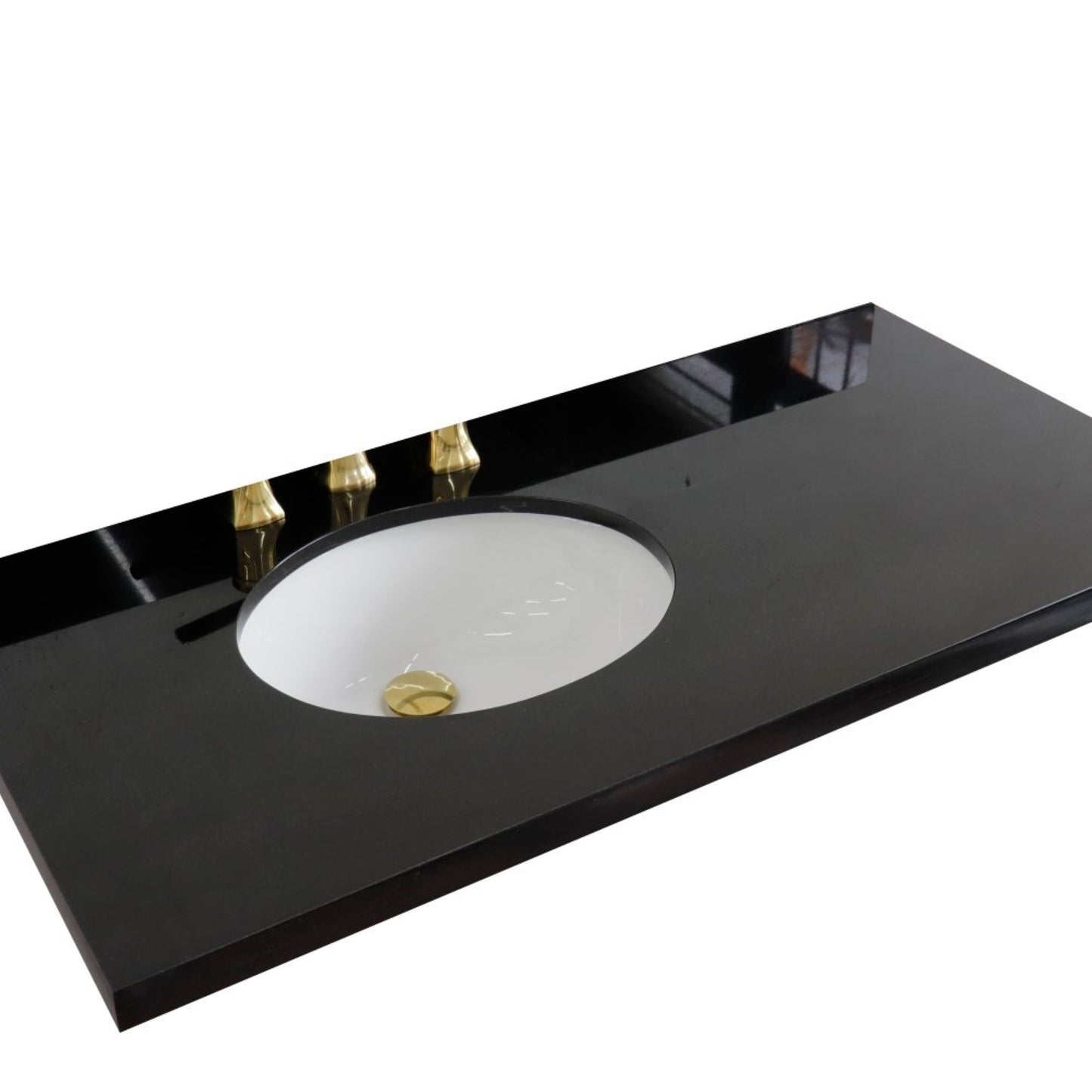 43 in. Black Galaxy Counter Top and Single Oval Left Sink