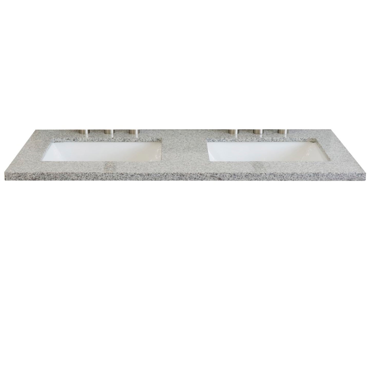 49 in. Gray Granite Counter Top and Double Rectangle Sink