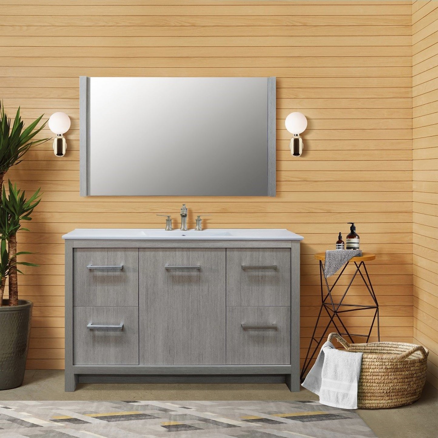 48 in. Single Sink Vanity with Gray Pine Finish