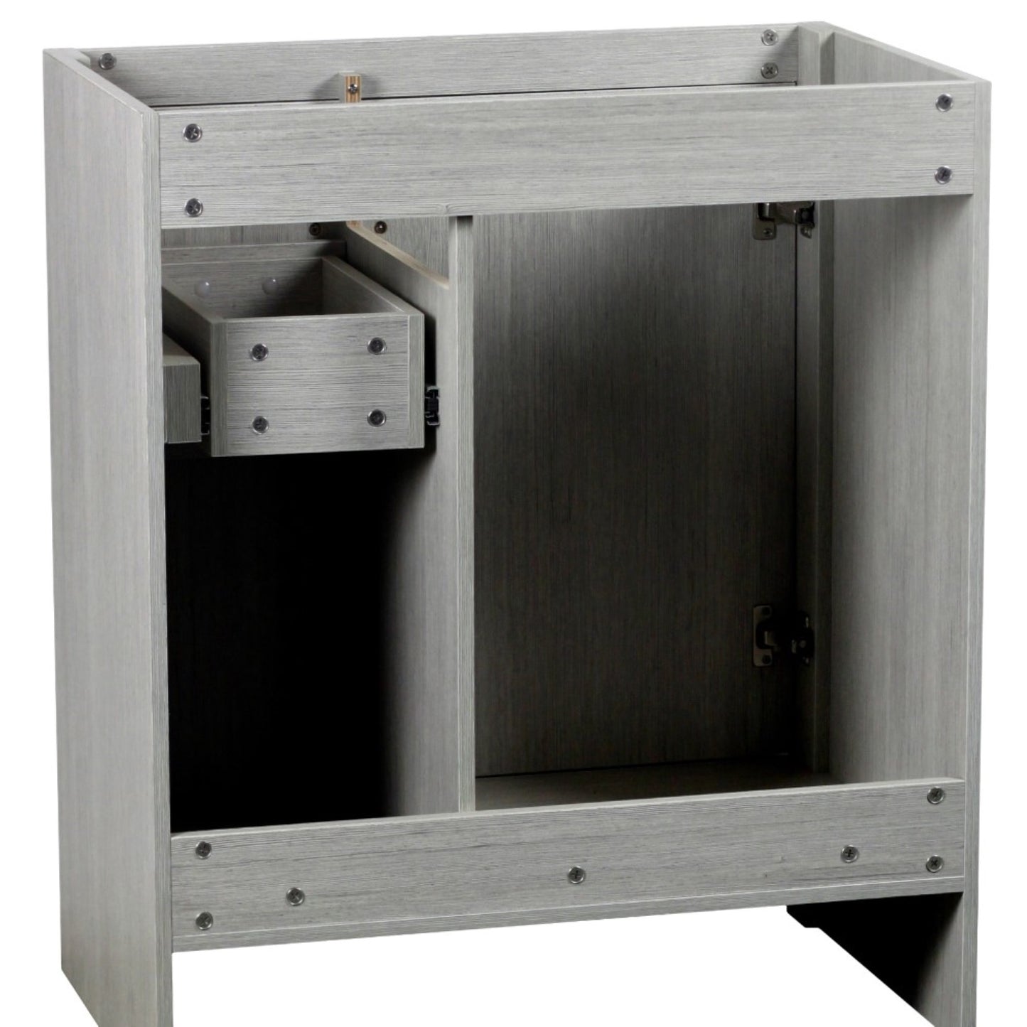 31 in. Single Vanity in Gray Pine Finish with White Quartz and Oval Sink