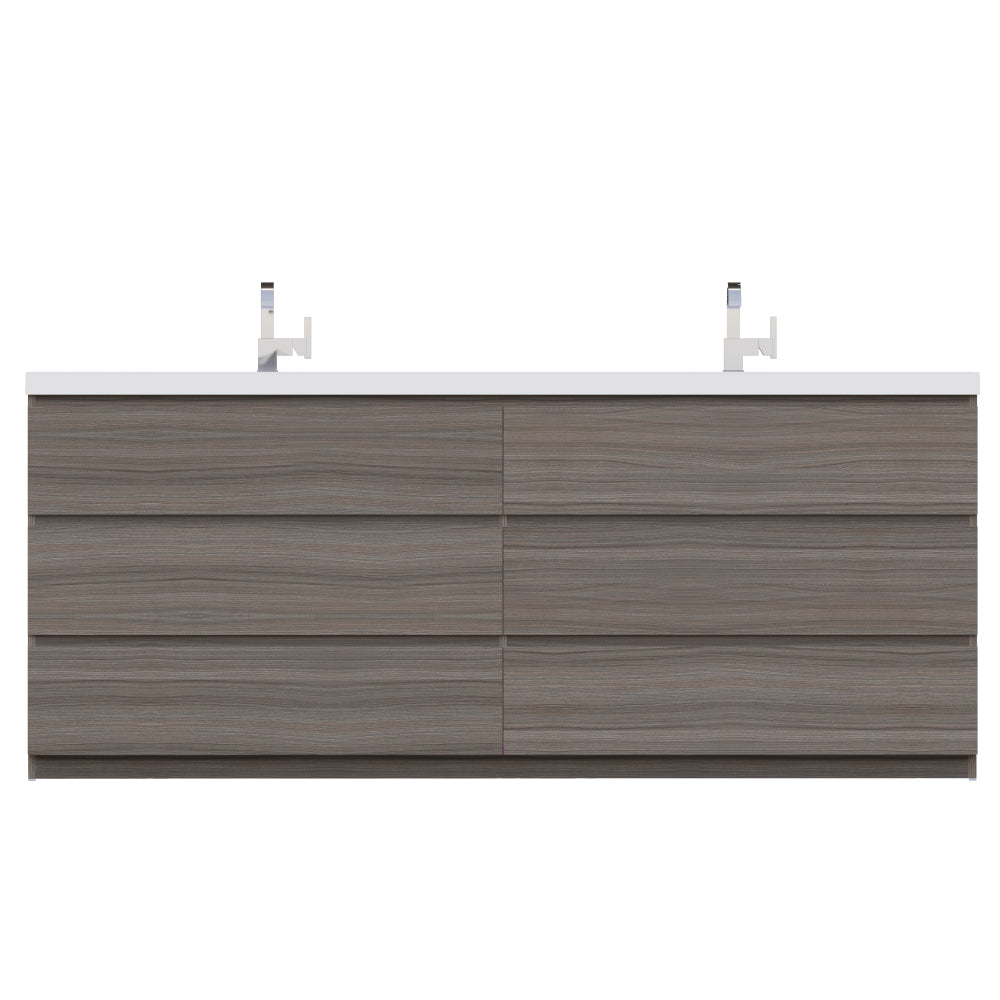 Paterno 84 inch Double Bathroom Freestanding Vanity, Gray