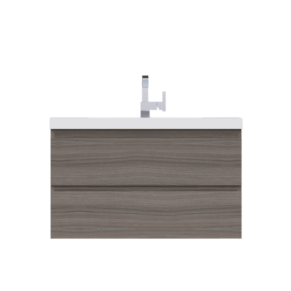Paterno 36 inch Wall Mounted Bathroom Vanity, Gray