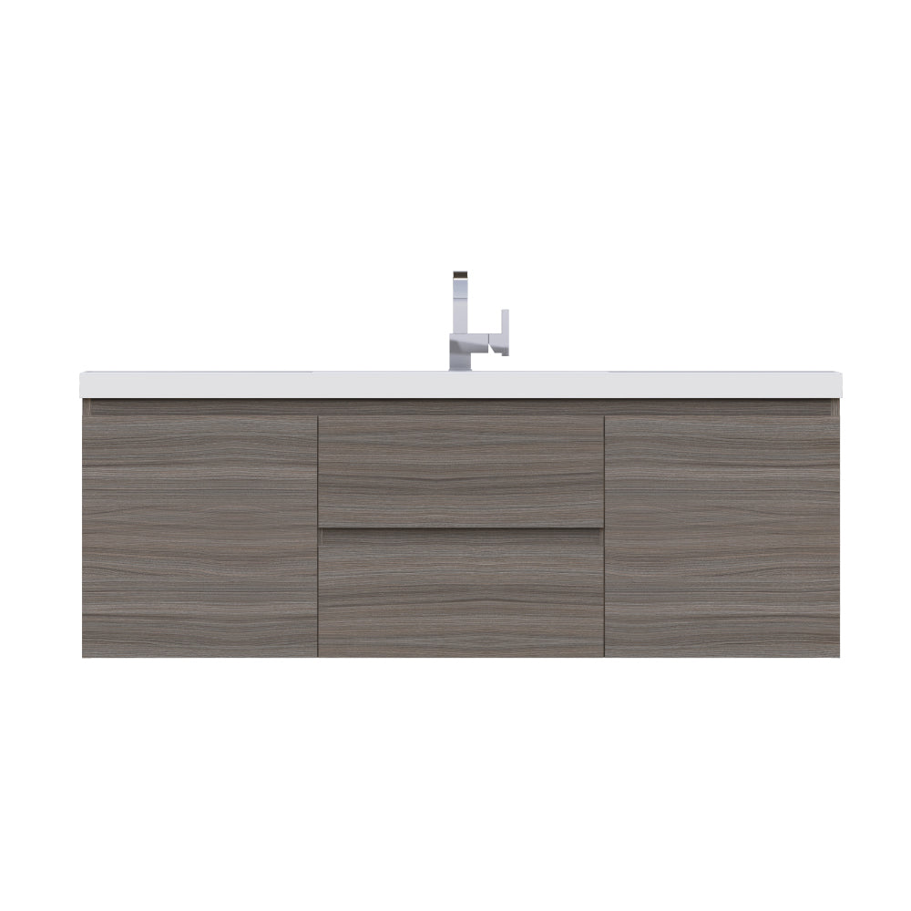 Paterno 60 inch Single Wall Mounted Bathroom Vanity, Gray