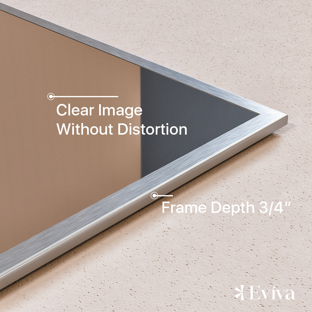 Sax 48"W x 30"H Rectangular Mirror with Brushed Nickel Aluminum Frame