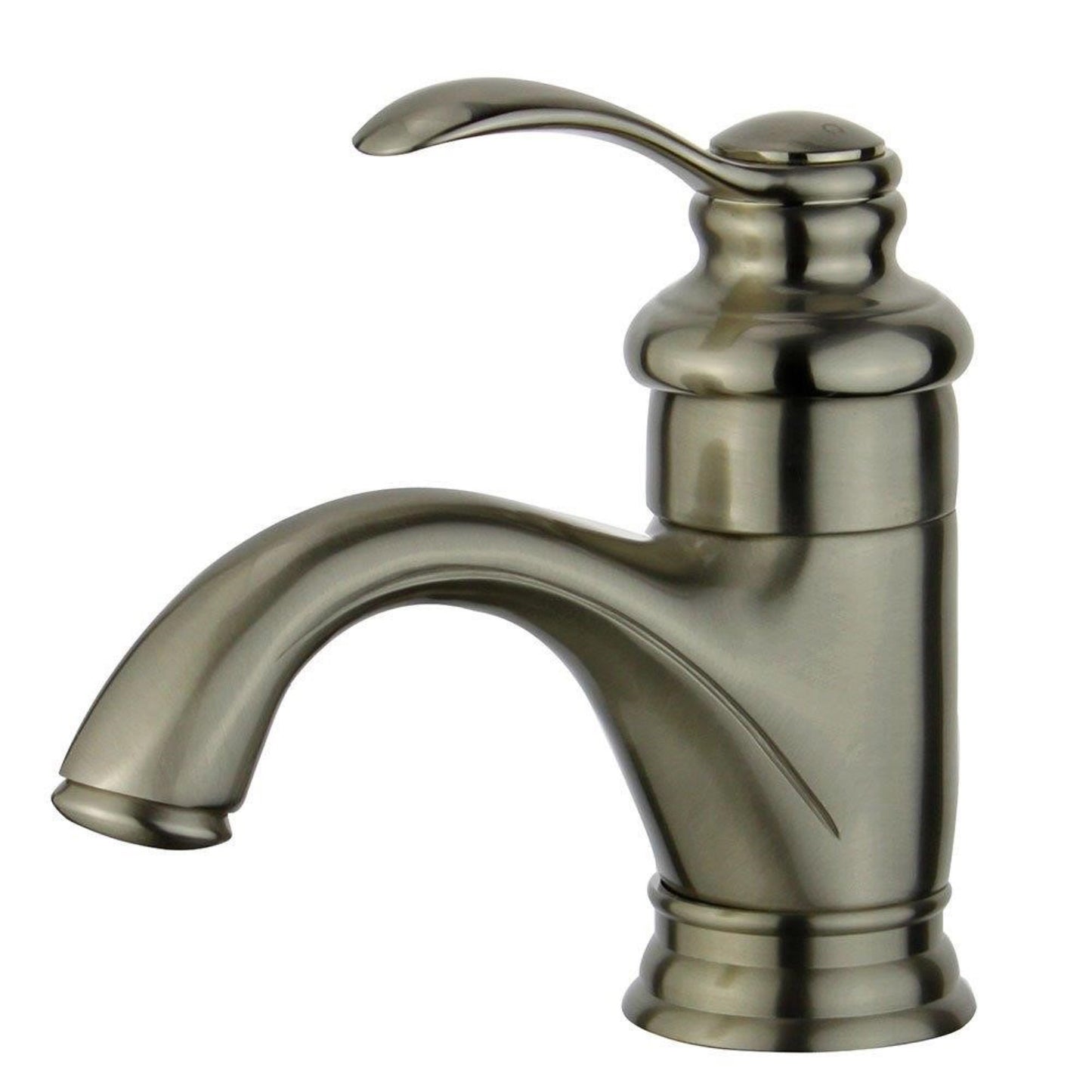 Barcelona Single Hole Single Handle Bathroom Faucet with Overflow Drain in Brushed Nickel