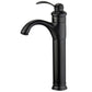 Madrid Single Handle Bathroom Vanity Faucet in Black Finish with Overflow