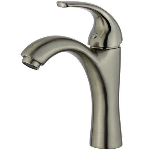 Seville Single Handle Bathroom Vanity Faucet in Brushed Nickel Finish with Overflow