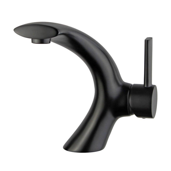 Bilbao Single Handle Bathroom Vanity Faucet in Black Finish with Overflow