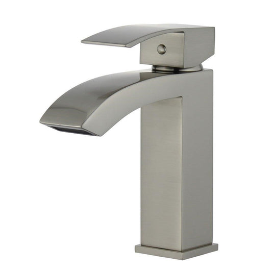 Cordoba Single Handle Bathroom Vanity Faucet in Brushed Nickel Finish with Overflow