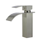 Santiago Single Handle Bathroom Vanity Faucet in Brushed Nickel Finish with Overflow