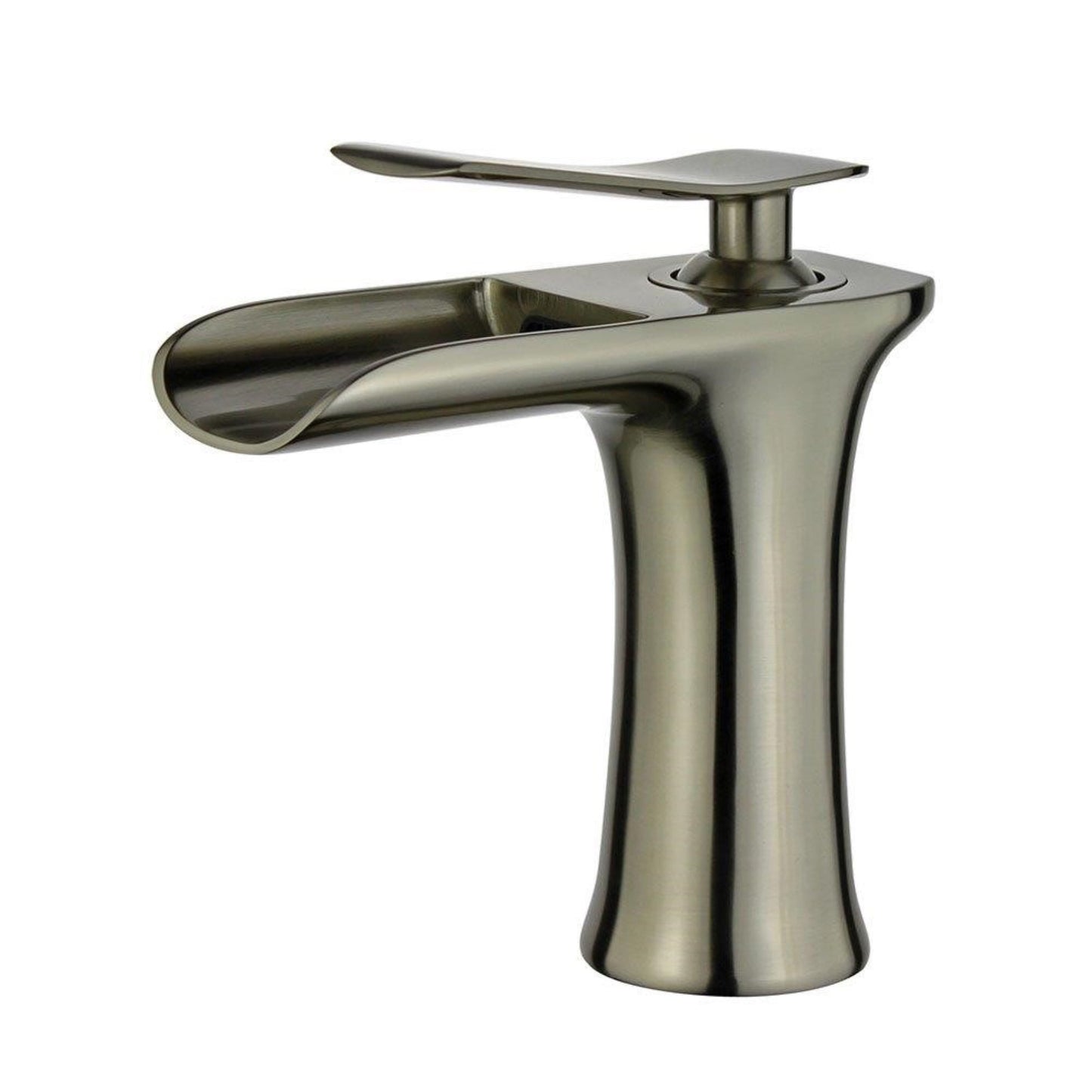 Logrono Single Handle Bathroom Vanity Faucet in Brushed Nickel Finish with Overflow