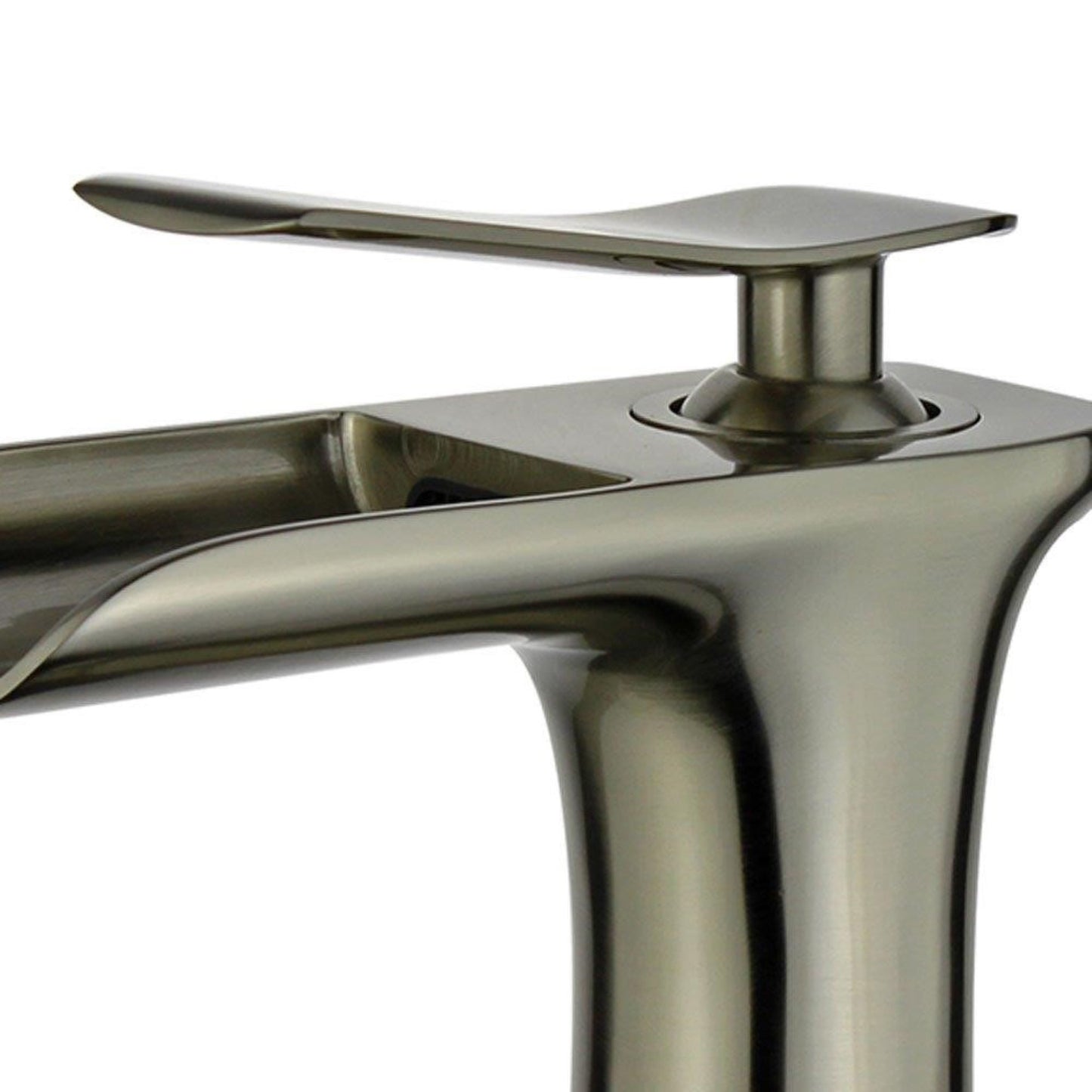 Logrono Single Handle Bathroom Vanity Faucet in Brushed Nickel Finish with Overflow