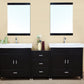 80.7 in Double Sink Vanity-Wood-Black