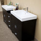 80.7 in Double Sink Vanity-Wood-Black