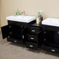 80.7 in Double Sink Vanity-Wood-Black