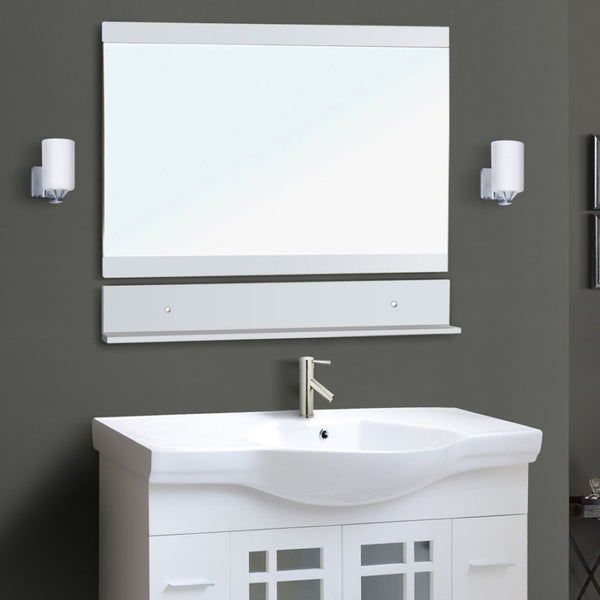 40 Solid Wood Frame Mirror with White Finish