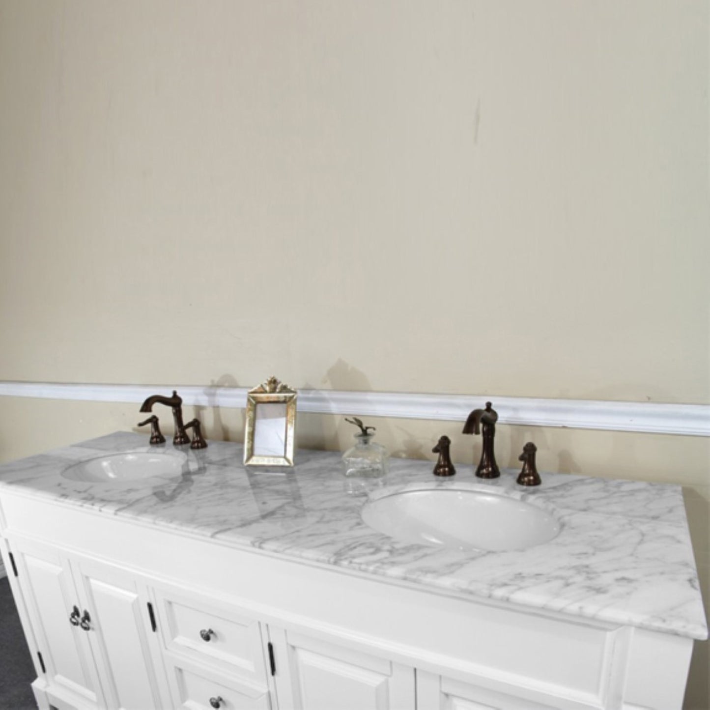 72 in Double Sink Vanity-Wood-White