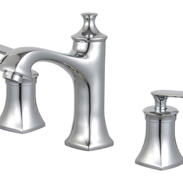 Aversa Double Handle Polished Chrome Widespread Bathroom Faucet with Drain Assembly