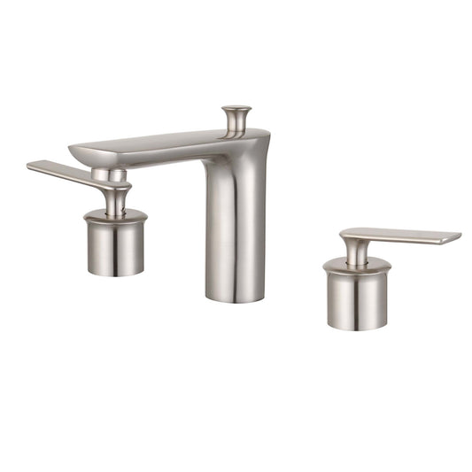 Modica Double Handle Brushed Nickel Widespread Bathroom Faucet with Drain Assembly