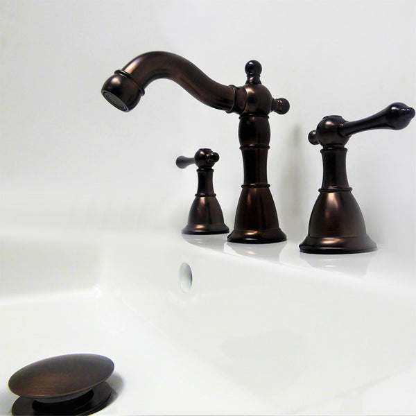 Messina Double Handle Oil Rubbed Bronze Widespread High Arc Bathroom Faucet with Drain Assembly *99558