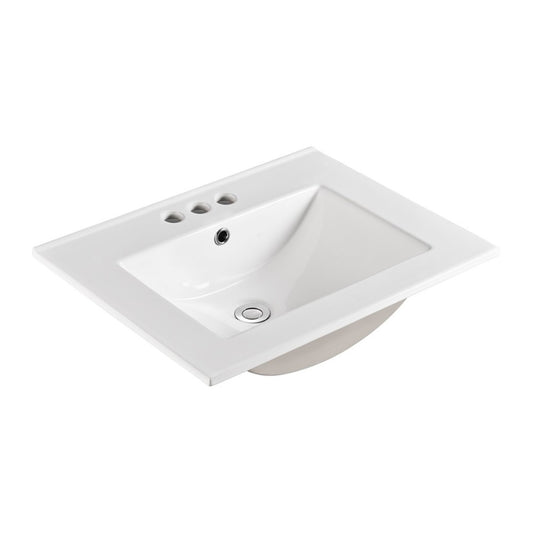 24 in. Single Sink Ceramic Top