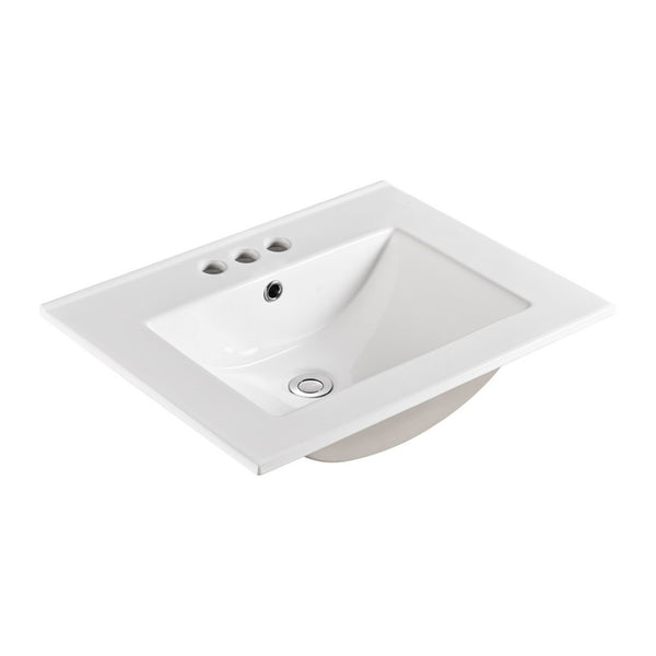 24 in. Single Sink Ceramic Top