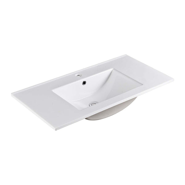 36 in. Single Sink Ceramic Top Single Hole Sink