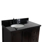 37 in. Single Vanity in Brown Ash Finish with Black Galaxy Top and Oval Sink - Left Doors/Left Sink, Plantation Collection