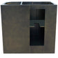 37 in. Single Vanity in Brown Ash Finish with Black Galaxy Top and Oval Sink - Left Doors/Left Sink, Plantation Collection