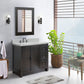 37 in. Single Vanity in Brown Ash Finish with Gray Granite Top and Oval Sink - Left Doors/Left Sink, Plantation Collection