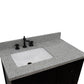 37 in. Single Vanity in Brown Ash Finish with Gray Granite Top and Rectangle Sink - Left Doors/Left Sink, Plantation Collection