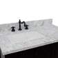 37 in. Single Vanity in Brown Ash Finish with White Carrara Top and Rectangle Sink - Left Doors/Left Sink, Plantation Collection