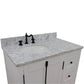 37 in. Single Vanity in Glacier Ash Finish Finish with White Carrara Top and Oval Sink - Left Doors/Left Sink, Plantation Collection