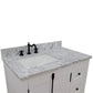 37 in. Single Vanity in Glacier Ash Finish Finish with White Carrara Top and Rectangle Sink - Left Doors/Left Sink, Plantation Collection