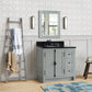 37 in. Single Vanity in Gray Ash Finish with Black Galaxy Top and Oval Sink - Left Doors/Left Sink, Plantation Collection