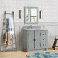 37 in. Single Vanity in Gray Ash Finish with Gray Granite Top and Oval Sink - Left Doors/Left Sink, Plantation Collection