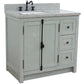 37 in. Single Vanity in Gray Ash Finish with Gray Granite Top and Rectangle Sink - Left Doors/Left Sink, Plantation Collection