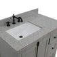 37 in. Single Vanity in Gray Ash Finish with Gray Granite Top and Rectangle Sink - Left Doors/Left Sink, Plantation Collection