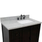 37 in. Single Vanity in Brown Ash Finish with Gray Granite Top and Rectangle Sink - Right Doors/Right Sink, Plantation Collection