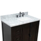 37 in. Single Vanity in Brown Ash Finish with White Carrara Top and Rectangle Sink - Right Doors/Right Sink, Plantation Collection