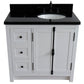 37 in. Single Vanity in Glacier Ash Finish with Black Galaxy Top and Oval Sink - Right Doors/Right Sink, Plantation Collection