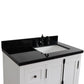 37 in. Single Vanity in Glacier Ash Finish with Black Galaxy Top and Rectangle Sink - Right Doors/Right Sink, Plantation Collection