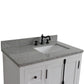 37 in. Single Vanity in Glacier Ash Finish with Gray Granite Top and Rectangle Sink - Right Doors/Right Sink, Plantation Collection