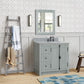 37 in. Single Vanity in Gray Ash Finish with Gray Granite Top and Oval Sink - Right Doors/Right Sink, Plantation Collection