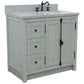 37 in. Single Vanity in Gray Ash Finish with Gray Granite Top and Oval Sink - Right Doors/Right Sink, Plantation Collection