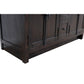 55 in. Double Vanity in Brown Ash Finish with Black Galaxy Top and Rectangle Sink, Plantation Collection