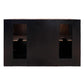 55 in. Double Vanity in Brown Ash Finish with Black Galaxy Top and Rectangle Sink, Plantation Collection